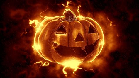 Download Jack-o'-lantern Evil Pumpkin Holiday Halloween HD Wallpaper by AzDude