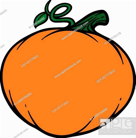 A cartoon illustration of a Fall Pumpkin, Stock Vector, Vector And Low ...