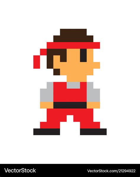 Game character man icon color pixel Royalty Free Vector