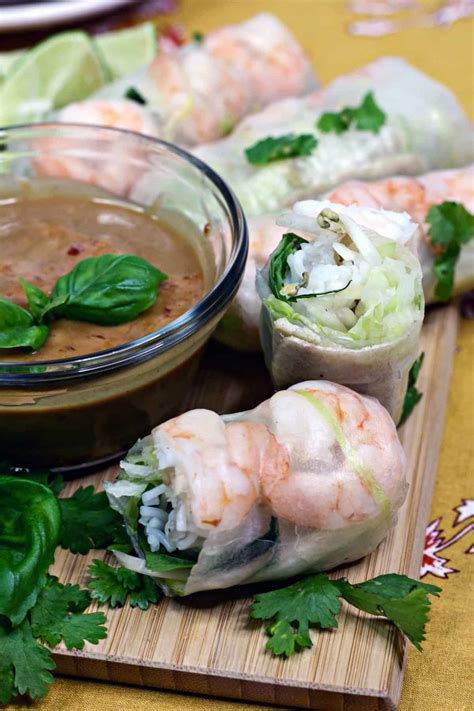 Thai Spring Rolls With Homemade Peanut Sauce Recipe - Sweet Pea's Kitchen