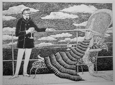 VINTAGE large Edward GOREY print / poster 1970s The Blue Aspic