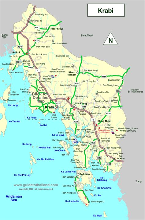 Map Krabi, Thailand Travel Map | Thailand travel guide, Krabi thailand, Thailand map