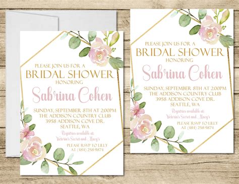 Pink & Gold Bridal Shower Invitations — Party Beautifully