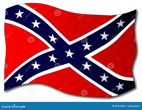 Waving Confederate Flag Isolated Stock Vector - Illustration of drawing, graphic: 99116562