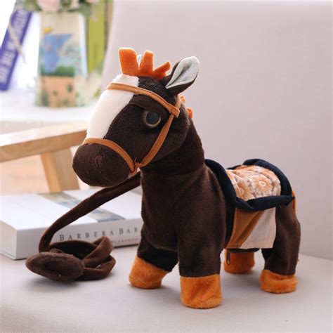 Robot Horse Electronic Horse Pet Interactive Leash Plush Animal Pet Toy Walk Whinny Songs Music ...