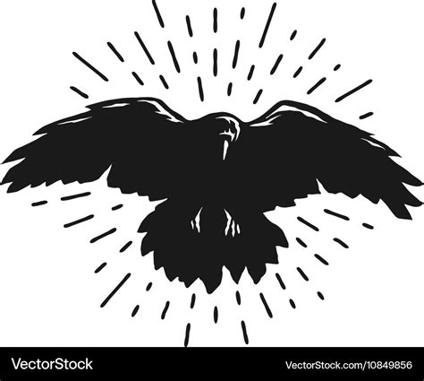 Flying crow silhouette Royalty Free Vector Image