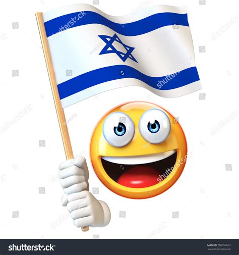 Emoji Holding Israel Flag Emoticon Waving Stock Illustration 760957663 ...