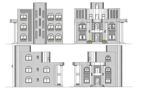 House Building Modern Elevation Design AutoCAD File - Cadbull | Modern ...