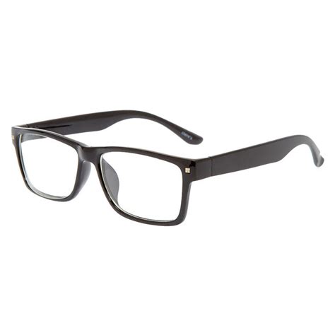 Black Rectangular Framed Geek Style Glasses | Claire's