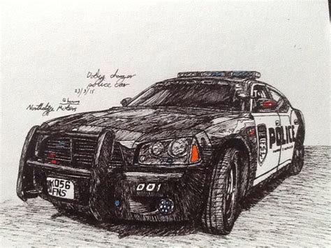 I've finished this pen sketch today it took me around 4 hours to draw, it's a 2009 Dodge Charger ...