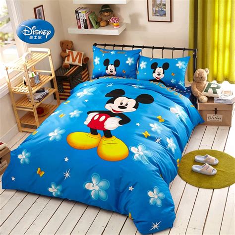 Disney Royal Blue Licensed Mickey Mouse Bedlinen Duvet Cover Set Twin Queen 100% cotton for ...