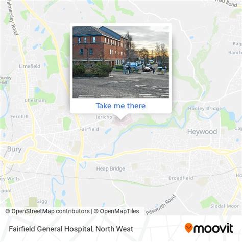 How to get to Fairfield General Hospital in Heywood by bus or light rail?