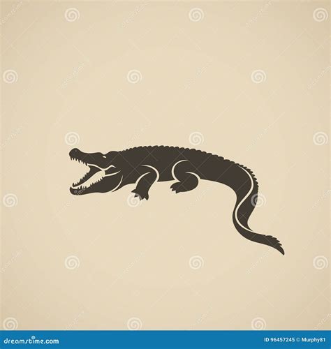 Alligator Silhouette - Crocodilian In The Genus Alligator Of The Family Alligatoridae Cartoon ...