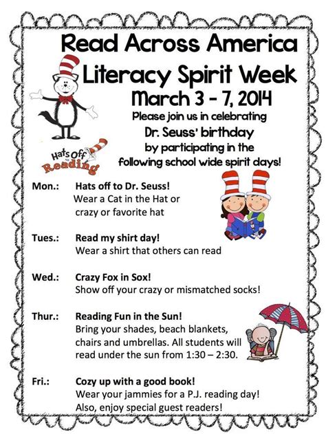 Read Across America Spirit Week Ideas - IDEASWA