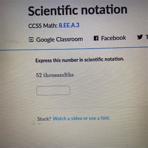 52 thousandths into scientific notation - brainly.com