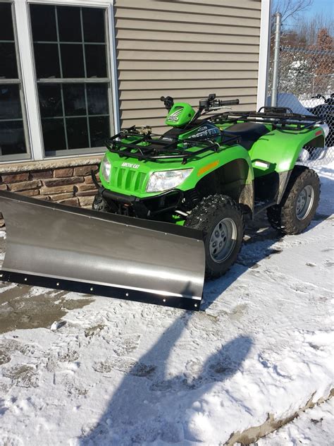 Arctic Cat 4x4 ATV with Open Trail 60" State Blade Snow Plow with a KFI Stealth winch - Platinum ...