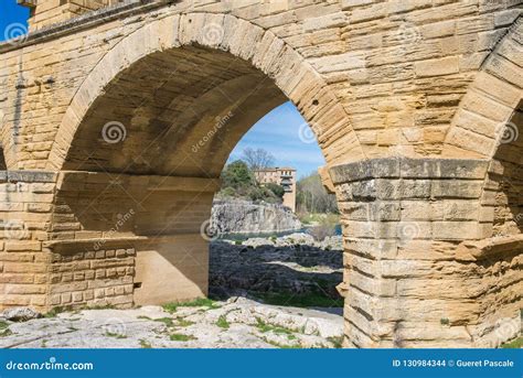 Pont du Gard, aqueduct stock photo. Image of area, provence - 130984344