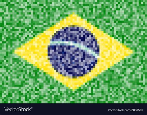 Pixel brazil flag Royalty Free Vector Image - VectorStock