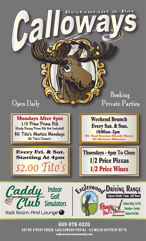 Menu | Calloway's Restaurant & Bar | United States