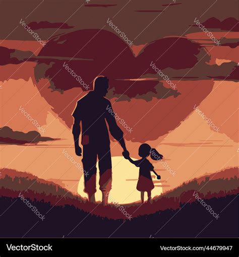 Father and daughter love Royalty Free Vector Image