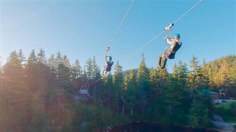 Grouse Mountain Ziplines - Fly Over Blue Grouse Lake - YouTube