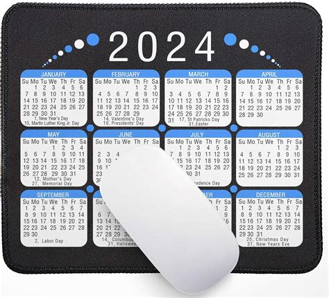 Amazon.com: Calendar Mouse Pad with Stitched Edges, Non-Slip Rubber Base Computer Mousepad ...