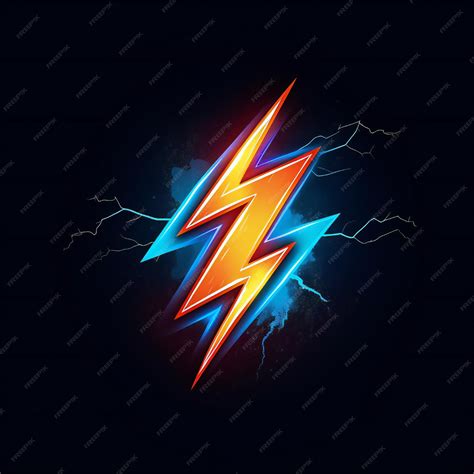 Premium AI Image | Lightning bolt abstract logo design on black background