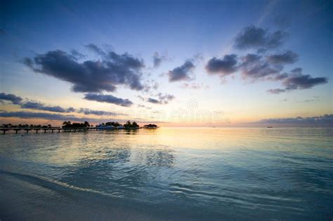 Sunset on Maldives Paradise Island. May 2011 Stock Photo - Image of ...