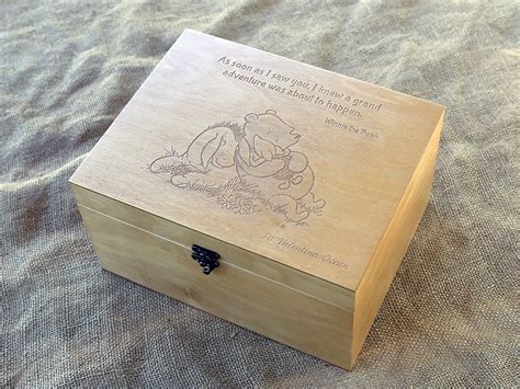 Winnie the Pooh Quote Custom Quote Wooden Box Memory Box - Etsy | Engraved jewelry box, Keepsake ...