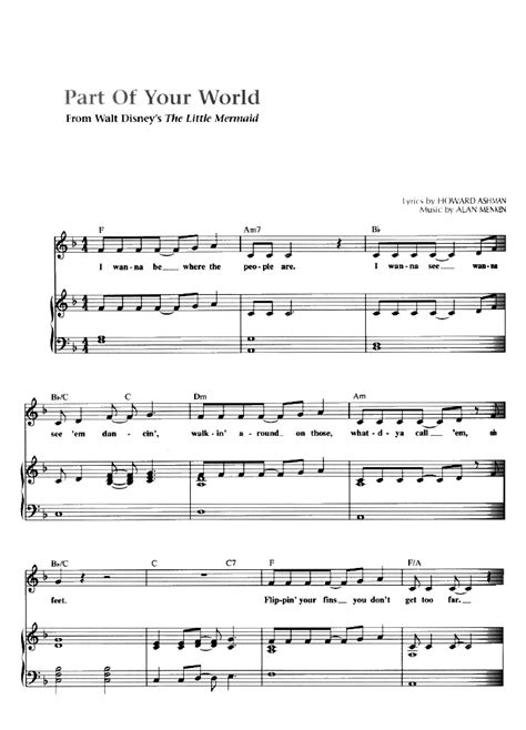 PART OF YOUR WORLD Piano Sheet music | Easy Sheet Music