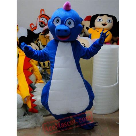 Blue Dinosaur Mascot Costume