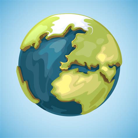 Cartoon earth planet globe vector illustration in style By Microvector | TheHungryJPEG
