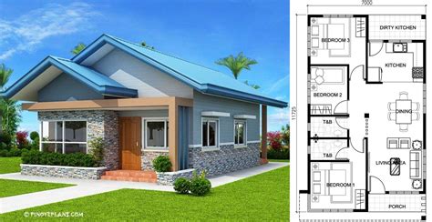 Three Bedroom Bungalow House Plans | Engineering Discoveries