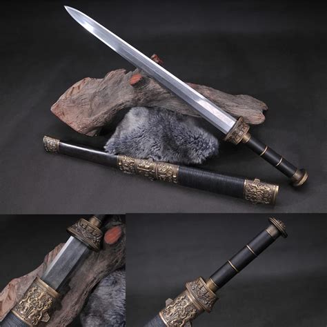 Chinese Traditional Sword Hand Forged Damascus Folded Steel Martial Art House Decorative Full ...