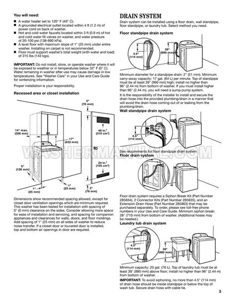 Whirlpool WTW4855HW Top Load Washer Installation Instructions