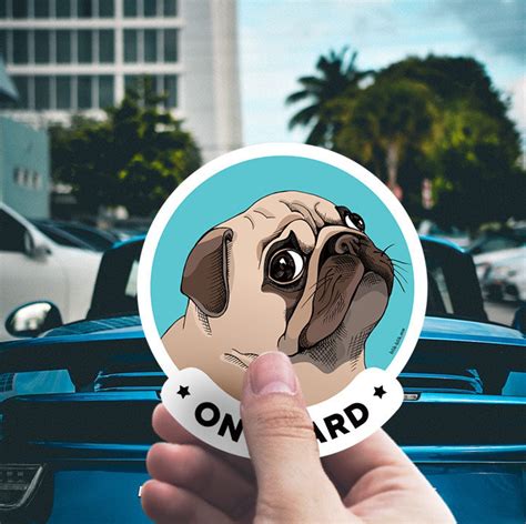 Pug on Board Car Window Sticker Pack for Women. Pug Car - Etsy