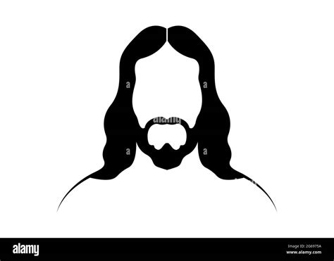 Jesus Christ Graphic Portrait Vector Black Silhouette Isolated On | The ...