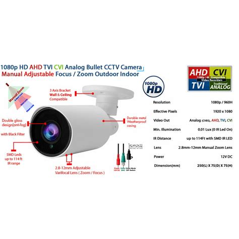 Night Vision CCTV Camera, Infrared, Analog AHD 1080p, 43% OFF