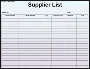 Top 5 Free Supplier List Templates - Word Templates, Excel Templates