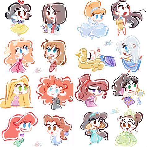 Cute and Chibi Disney princess | Kawaii disney, Chibi disney, Disney drawings