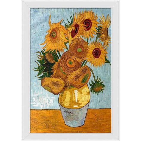 LA PASTICHE Sunflowers by Vincent Van Gogh Gallery White Framed Nature Oil Painting Art Print 28 ...