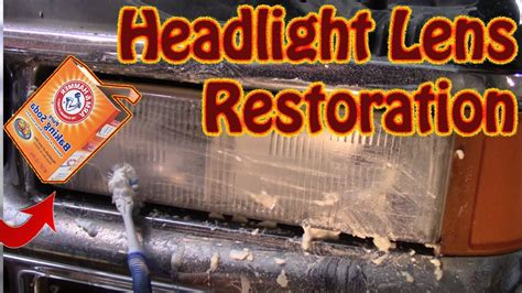 DIY Headlight Lens Restoration With Baking Soda and Water - How to Clear Plastic Headlight ...