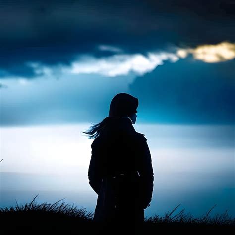 Premium AI Image | lonely person silhouette scenery