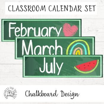 Classroom Calendar Set - Classroom Wall Decor - Bulletin Board Set