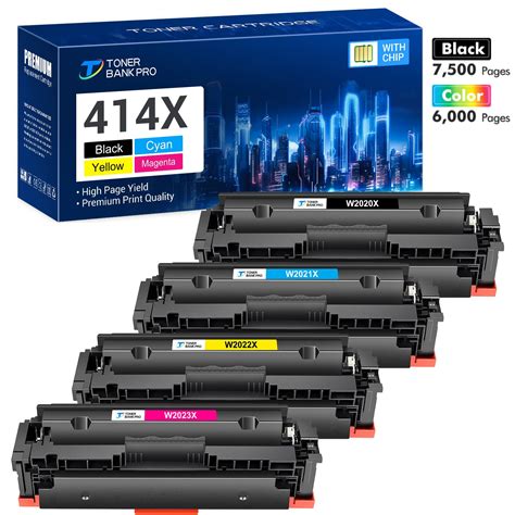 414X Toner Cartridges (with Chip) for HP 414X 414A 414 W2020X Color Laserjet Pro MFP M479fdw ...