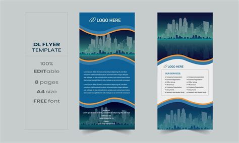 Double-sided DL flyer design. Brochure or flyer template. 3205896 Vector Art at Vecteezy