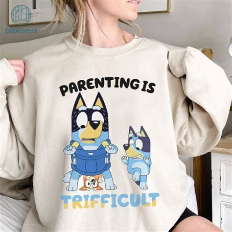 Bluey Parenting Is Trifficult PNG, Bluey Mom Shirt, Mom Life Sublimation, Bluey Family Digital ...