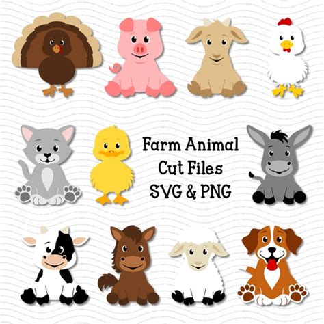 Cute Farm Animals Svg File