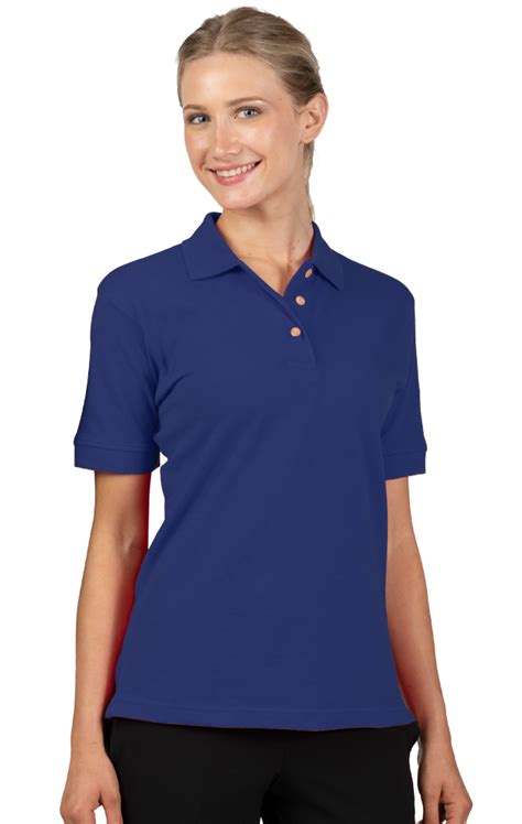 6201-NAV-L-SOLID|BG6201|Ladies' 100% Cotton Pique Polo