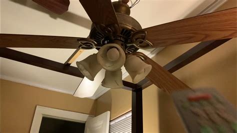 Hampton Bay Huntington III Ceiling Fan | Remote Speeds - YouTube